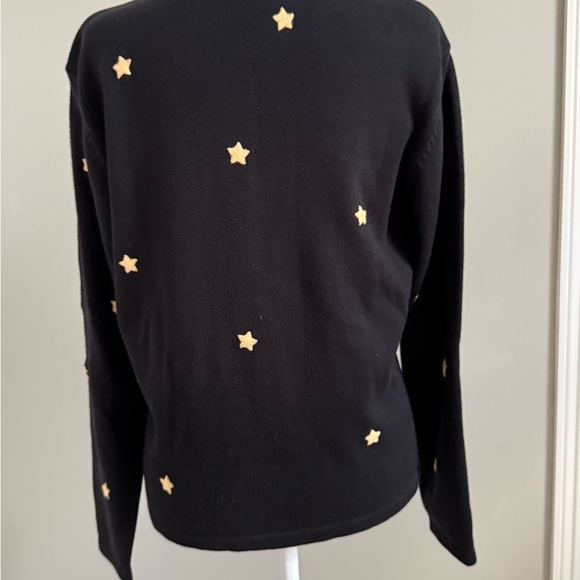 Talbots Vintage Black Cardigan with Angels Cottagecore Small - Picture 3 of 10